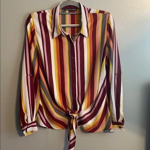 Zoey & Leelo dress blouse with front tie